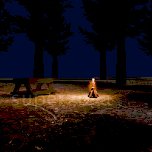 is a campsite. made in blender with textures from polyhaven