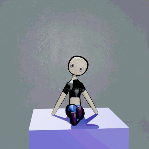 a quick character i rigged, shaded, and posed! she's just chilling